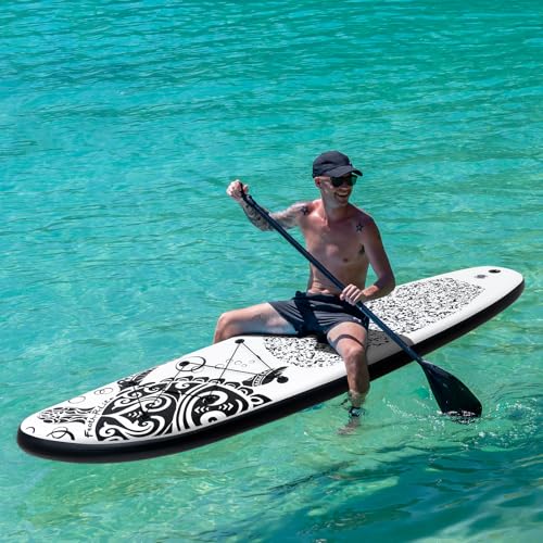 FEATH-R-LITE Inflatable Stand Up Paddle Board 10\'6\'\'x33\'\'x6\'\' Ultra-Light (18.9lbs) SUP with Paddleboard Accessories,Fins,Adjustable Paddle, Pump,Backpack, Leash, Waterproof Phone Bag - Thumbnail 7