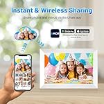 WiFi Digital Picture Frame, 10.1 Inch Digital Photo Frame with1280x800 IPS LCD Touch Screen, 32GB Storage, Auto-Rotate Photo Frame Electronic Share Your Photos and Videos via AiMOR App, White - Image 4