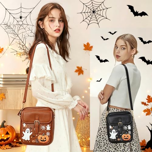 Image of Leather Crossbody Bag for Women,Anti-Theft Messenger Bag with Large Capacity,Built-in Purse Card Slots Shoulder Sling Bag