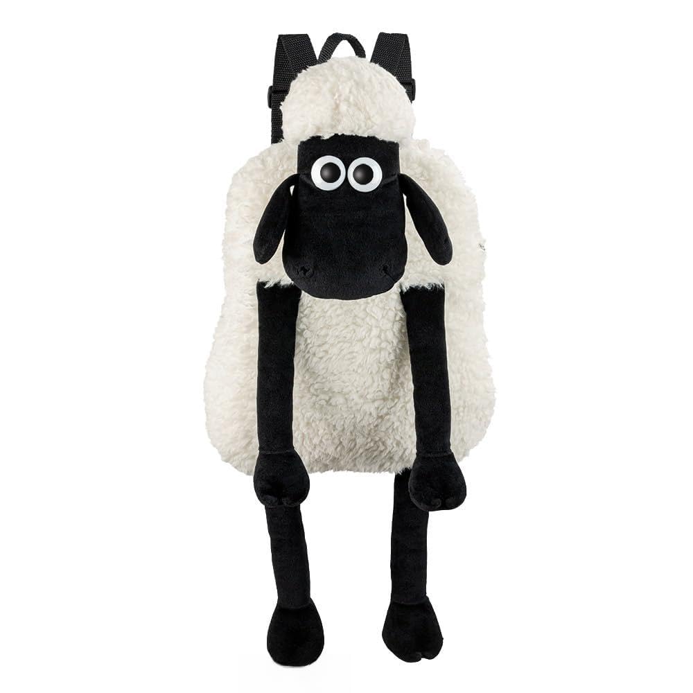 AURORA 61665, Shaun the Sheep 90s Backpack, Soft Toy, White & Black