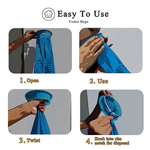Valchoose 60 Pack Barf Bags Disposable, Puke Bags, 1000Ml High Density Vomit Bags, Perfect For Morning Sickness, Kids, Pregnant Women, Taxis Drivers, Car Motion Sickness #TOP4