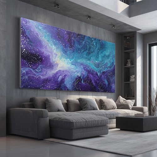 Tableau decoration murale aquarelle espace pour créer une atmosphère étoile et galaxie