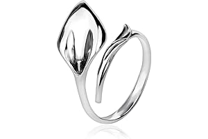 Silver Lily Open Adjustable Sterling Silver 925 Flower Ring
