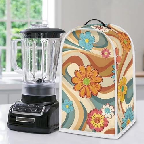 Image of Talayituse Hippie Flower Daisy Print Blender Dust Cover, Fingerprint Protection Cover for Stand Mixer or Coffee Machine, Home Kitchen Appliance Covers for Stain Dust Resistant Supplies