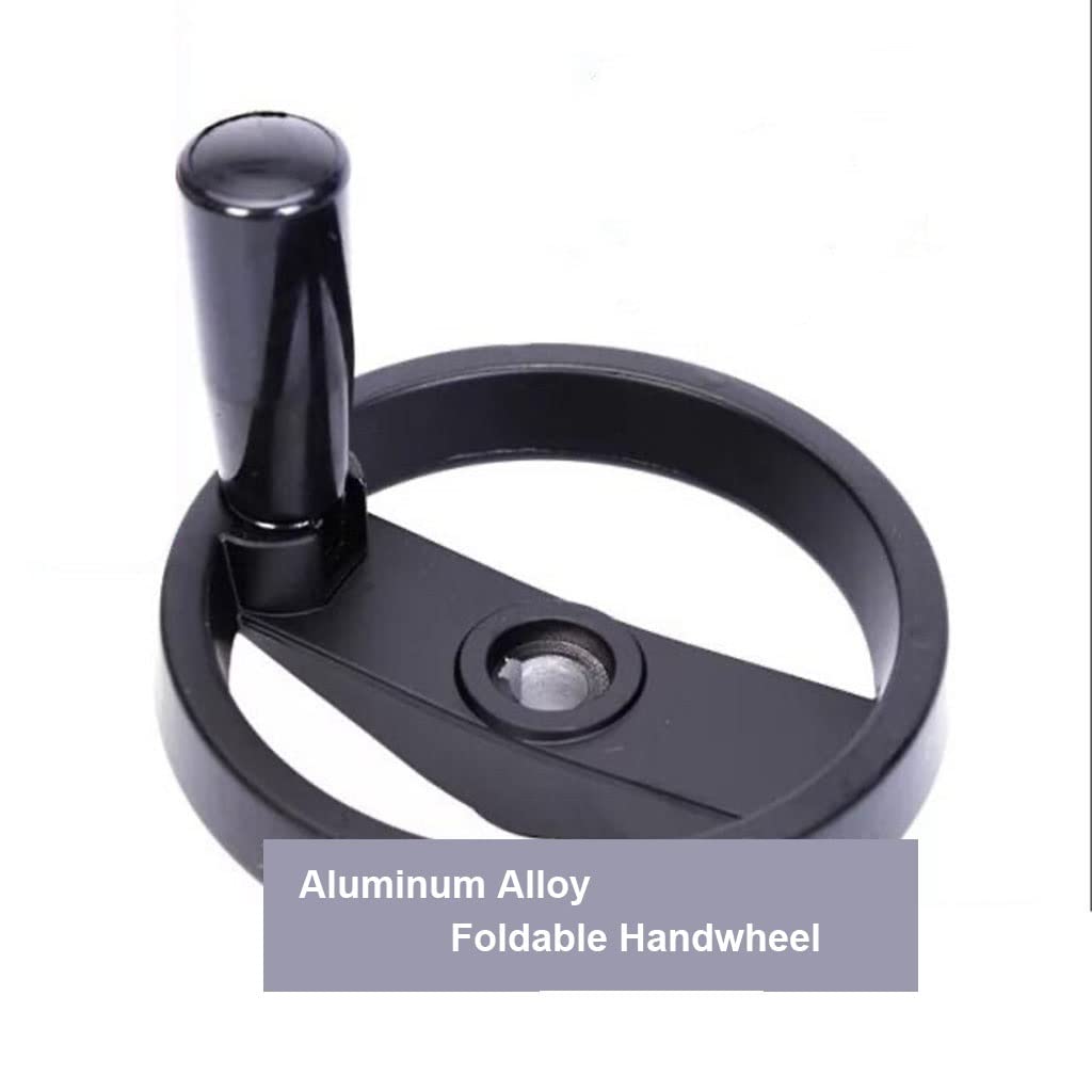 Goanilad 1pcs Aluminum Alloy Foldable Handwheel, Double Spoke Handwheel, 100 125mm Folding Handle(Hollow,12 * 125)
