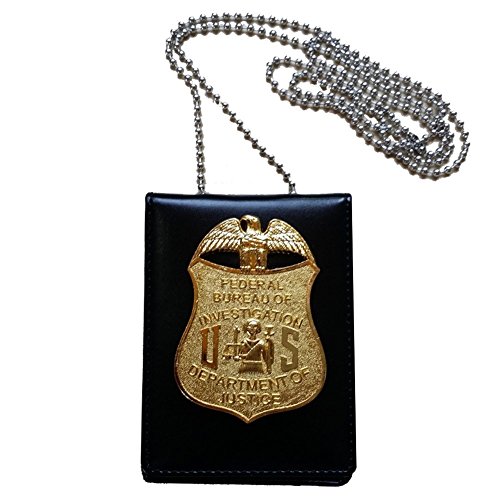 新品 FBI バッジ レザーケース レプリカ クリップ チェーン付 嵌込型 51pdabN49GL.jpg
