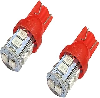 T10 LED Car Interior Lights, Super Bright, Upgraded Car Roof Light Chip for Dome Map Door License Plate Dashboard (Red Light, 10 LED, 2 Pack) - by KaberTrade