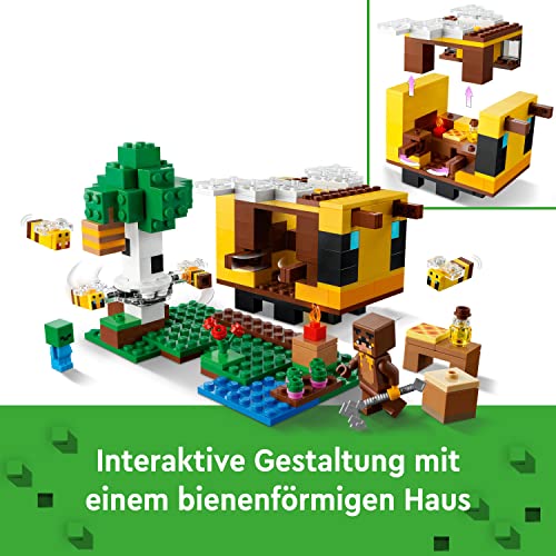 LEGO 21241 Minecraft Das Bienenhäuschen, Ostergeschenk Farm-Spielzeug mit baubarem Haus, Osterdeko Baby-Zombie und Tier… – Bild 4