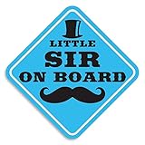 Little Sir On Board Vinyl Decal Bumper Sticker Baby Boy Sticker Car Truck Van Window Sticker Self Adhesive Vinyl Car Sticker Baby On Board Sticker Mustache Sticker Top Hat Sticker
