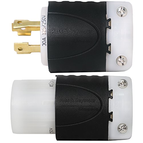L14-30 Generator Plug and Connector Set, L14-30P + L14-30R, 30A, 125/250V, 4-Prong for 7500W Generators - Iron Box # IBX-L1430PR