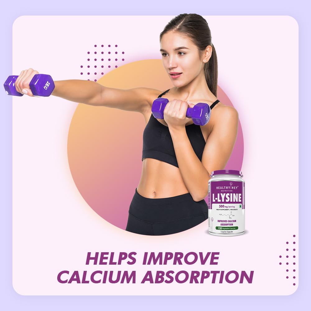 HealthyHey Nutrition L-Lysine 120 Vegetable Capsules 1