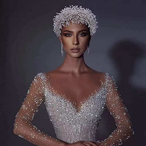 TRiXY Wedding Headband Rhinestone Bridal Hair Pieces ,Crystal Headpiece Bridal Hair Accessories for Bride ,Women and Bridesmaids One size One size