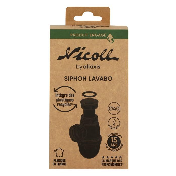 Siphon d'évier - NICOLL - Polypropylène recyclé - F1'1/2 - Diamètre 40 mm
