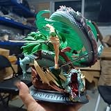 GUDSHT Figuras De Anime One Piece GK Three Blade Style Tornado Dragon Zoro Estatua De Modelo De Personaje/Exquisitos Adornos De Estatua De PVC/Regalo Pintado En Caja/ColeccióN De Anime