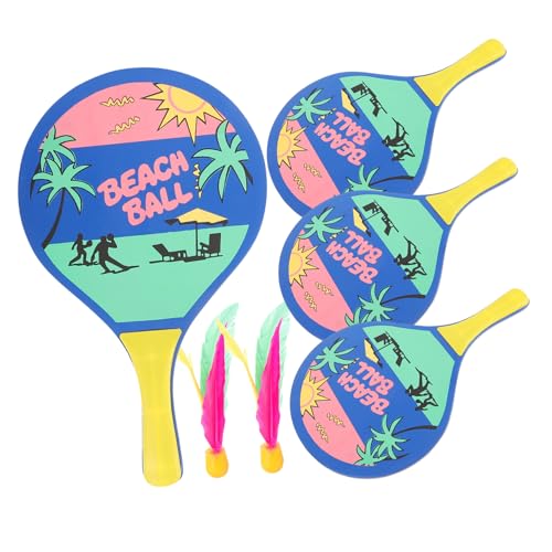 POPETPOP Juego De 2 Juego De Juguete Raqueta De Bádminton La Raqueta Jugando Raquetas De Bádminton para Juguete Deportivo para Padres e Hijos Blue De Madera