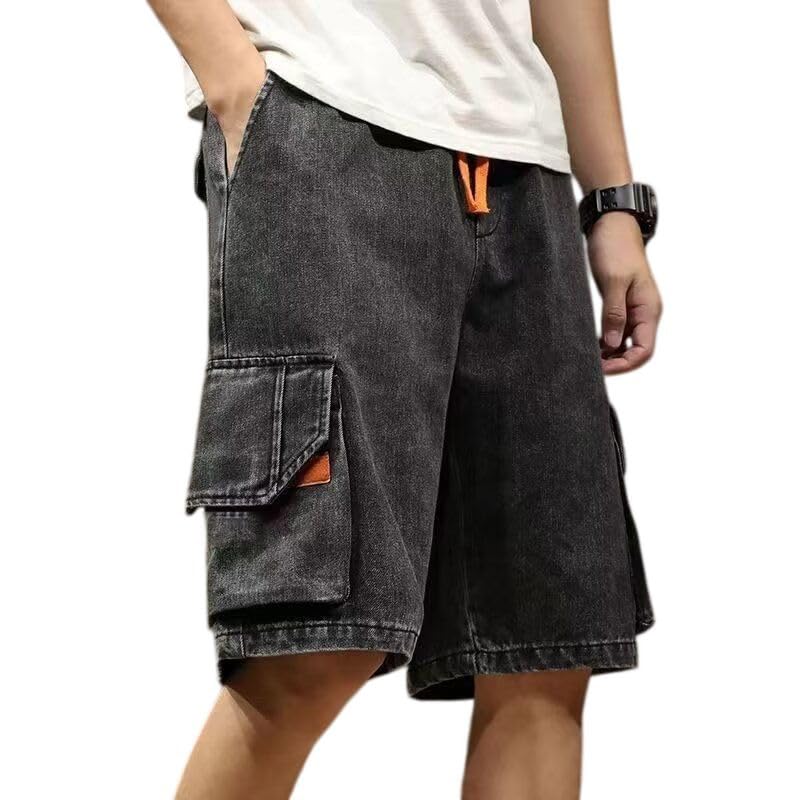 Short cargo en jean homme coupe ample contre la chaleur d'été