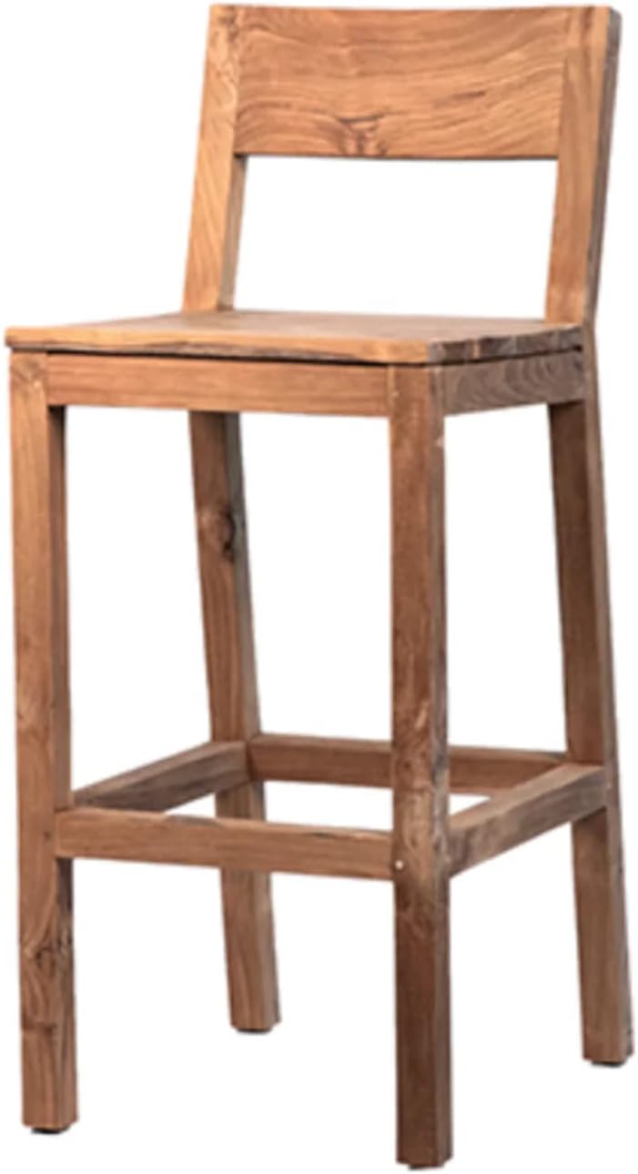 Genuine Decor Solid Rosewood Wood Bar Tall Stool Patio Outdoor Garden Chair Seat Home Stool Dark Brown