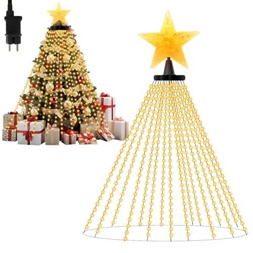 HuaMuDM Lichterkette Weihnachtsbaum,400 LED für Christbaum,2m...