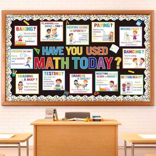 Affiches de mathématiques quotidiennes Pajean découpes de rentrée et tableau d'affichage scolaire