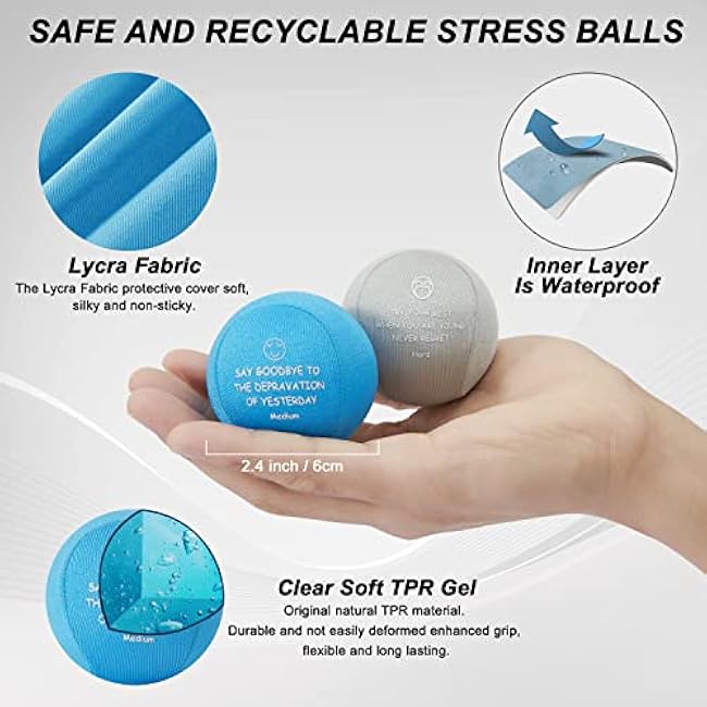 Stress Balls Tri-Density Hand Therapy Exercise Balls for Adults Grips Strength Training Squeeze Ball for Kids