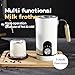 Electric Milk Frother,5-in-1 Milk Steamer with Touch Control,350ml Automatic Warm and Cold Foam Maker,Milk Warmer for Coffee,Latte,Cappuccinos Macchiato,Hot Chocolate,Anti-burn Propeller
