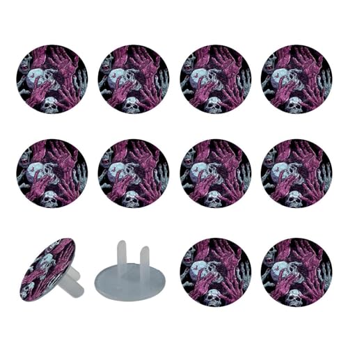 24 PCS Child Proof Outlet Covers, Halloween Zombie Hand Electrical Safety Socket Protection Caps, Securely Outlet Covers