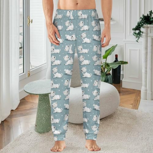 Westie Dog Pajama Pants Men Pj Bottoms Sleepwear Lounge Pant2