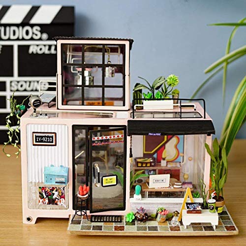 Häuser für Minipuppen Studio Holz Miniatur Puppenhaus Kit, Mini Haus Bau Kit-3D Holz Puzzle-Modell Baukasten Kabine Holz… – Bild 3