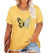 HDLTE Women Plus Size T Shirts Short Sleeve Casual Graphic Tee Tops