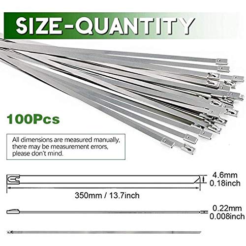 Opaski zaciskowe, opaski zaciskowe 4,6 mm 100 szt. Wielofunkcyjne, blokujące opaski zaciskowe metalowe, czarne opaski zaciskowe (kolor: 200 mm) (200 mm) (100 mm)
