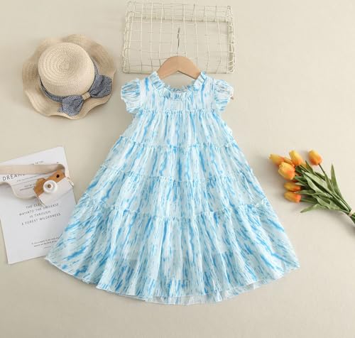 Toddler Girls Summer Chiffon Dress Sleeveless Flowy Swing Party Dresses Size 2-8T3