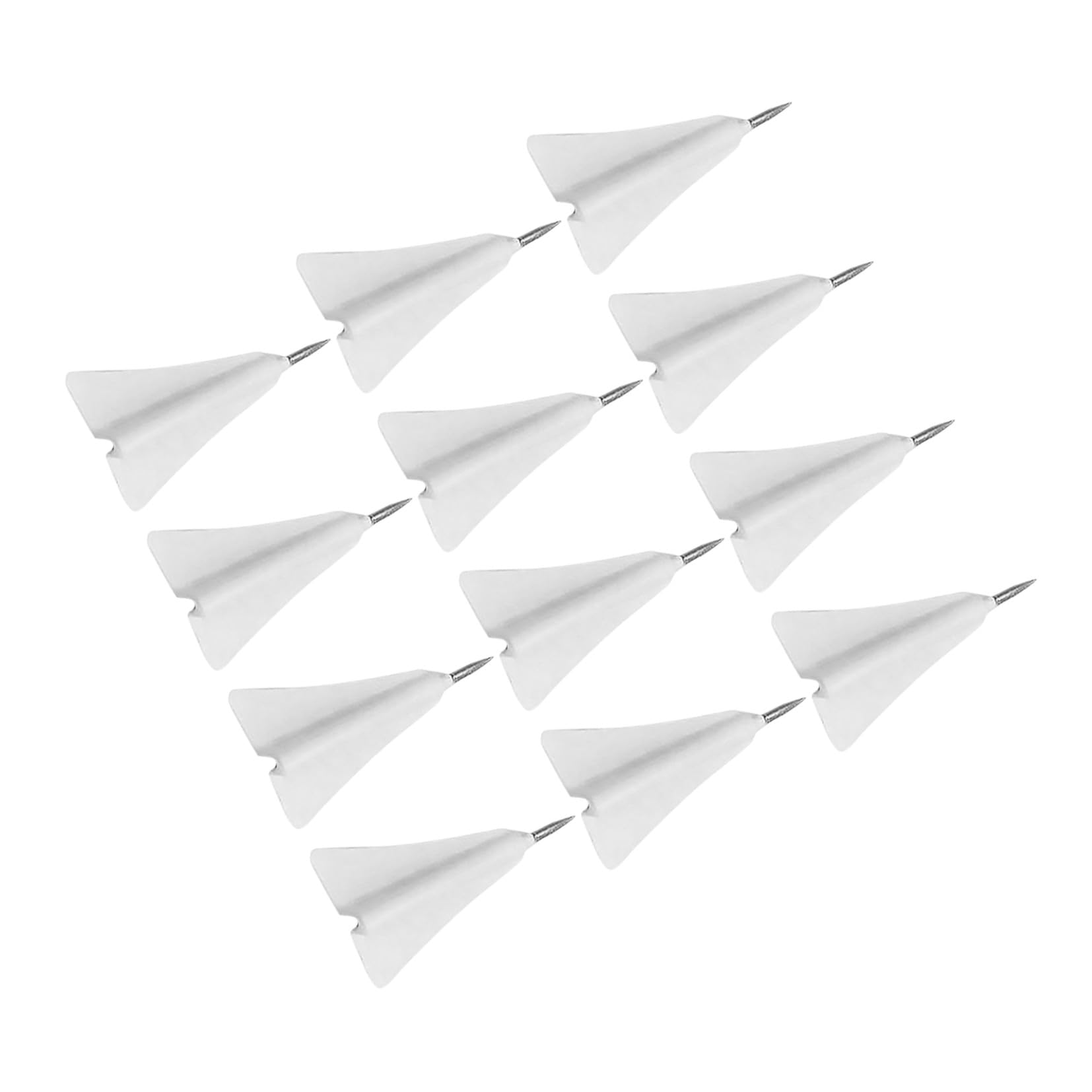 Punaises d'avion Accessoires Créatifs et Sûrs en ABS et Acier 12 Blanches Goupilles Compactes et Délicates pour Tableau Liège pour Mur Photo et Bureau