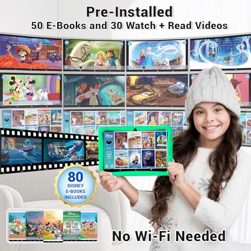 Image of Contixo Kids Tablet K103A - Learning Tablet for Kids with Games and Educational Apps, 10 inch, Android, 64GB, WiFi, Parental Control, Kid-Proof Case with Kickstand - Green