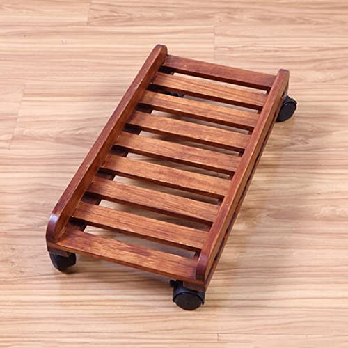 Soporte móvil para computadora HEAIQI modelo 6699 de madera con ruedas para CPU miniatura 4