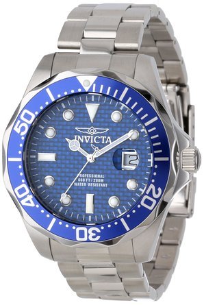 CrN^ Invicta Men's 12563 Pro Diver Blue Carbon Fiber Dial Stainless Steel Watch j Y rv ysAiz