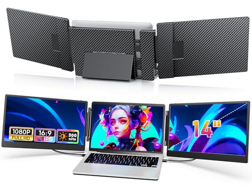 Amazon.co.jp: 14インチ デュアルディスプレイ【3画面作業 簡単に接続