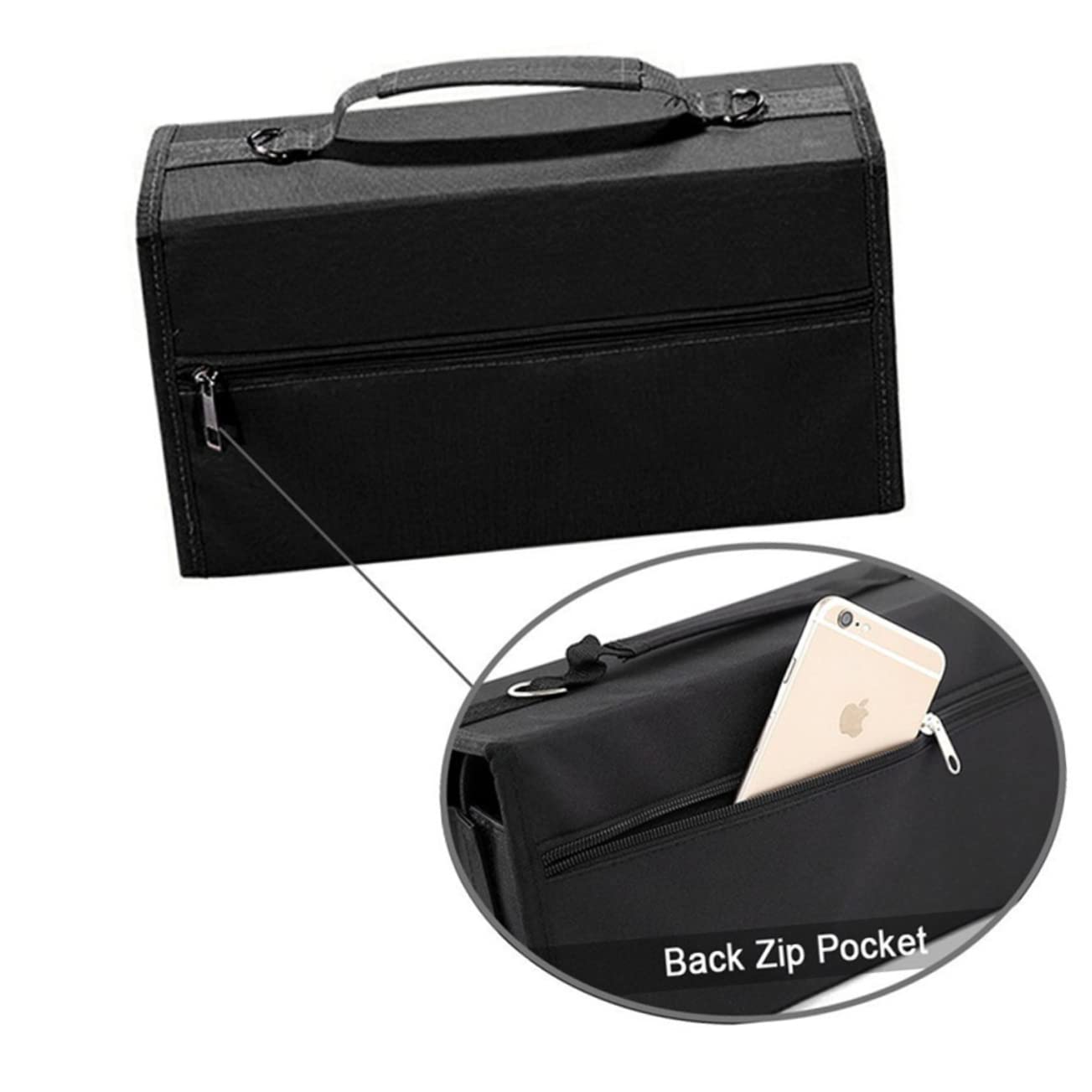 Tofficu Borsa Porta Pennarelli Portatile 80 Scomparti, Astuccio Organizer