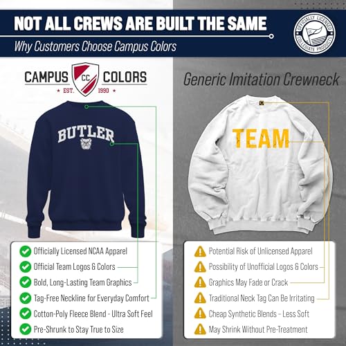 Image of NCAA College Sweatshirt Fleece Crewneck Pullover for Men and Women | Officially licensed NCAA college gameday crewneck pullover - 9 oz fleece lined sweatshirt with arch and logo design