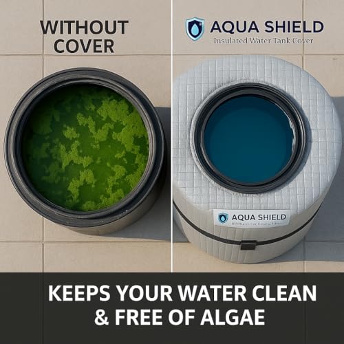 Image of 1000 Litre Aqua Shield Insulated Water Tank Cover | Dual-Layer Thermal Protection | Keeps Water Cool in Summer & Warm in Winter | Prevents Algae, UV Damage & Dirt | Fits 1000L Plastic Tanks