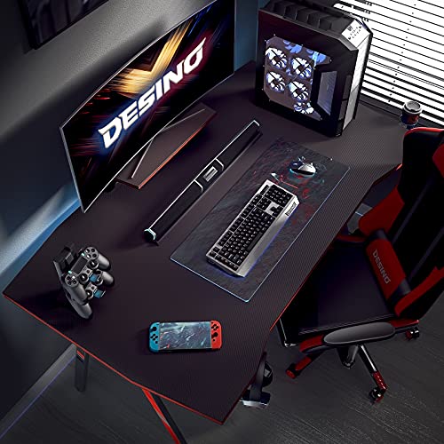 Desino Gaming Desk 40 Inch Pc Computer Desk, Home Office Desk Table Gamer Workstation With Cup Holder And Headphone Hook, Black #TOP1