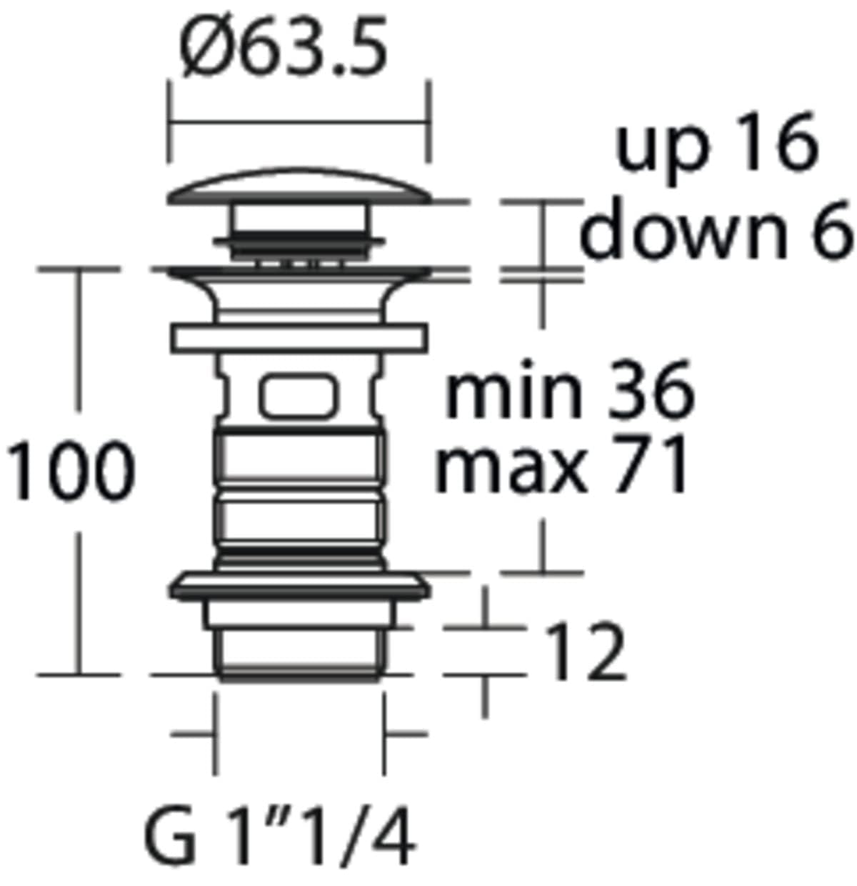 Ideal Standard E1482AA Odpływ umywalkowy, chrom