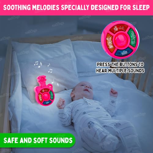 Image of Zest 4 Toyz Musical Guitar Toy for Kids with Colorful LED Lights and Sound Toy Battery Operated Baby Toys Musical Instrument Toys Birthday Gift for Kids Boys & Girls - Dark Pink