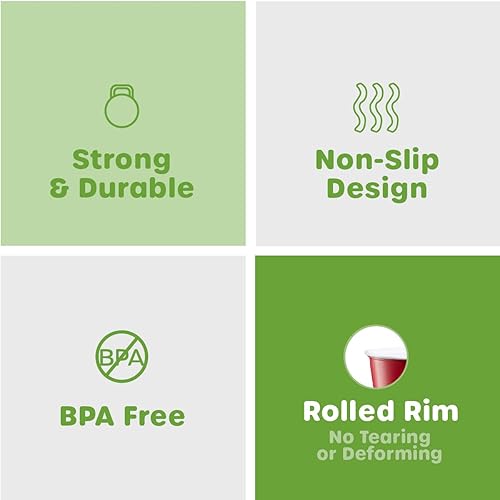 Miniatura 4 de Comfy Package Caja a granel de 4240 unidades Vasos desechables de plástico para fiestas de 12 onzas, vasos rojos para beber