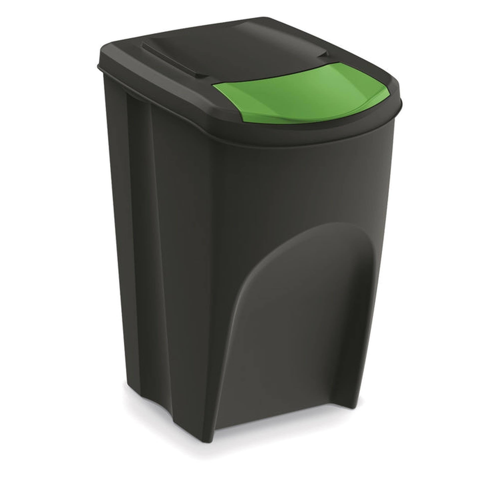 WELL HOME MOBILIARIO & DECORACIÓN Mülltonnen-Set, 100% recycelter Kunststoff, Schwarz, 4 x 35 l, 4 Stück