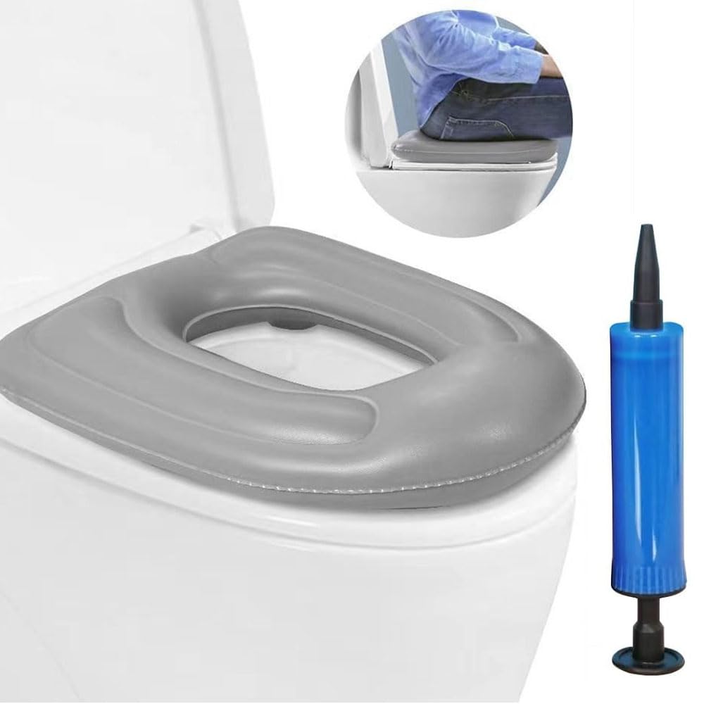 Siège de toilette gonflable réglable avec pompe pour adultes, personnes âgées, personnes âgées, handicapées, soulagement de la douleur au coccyx