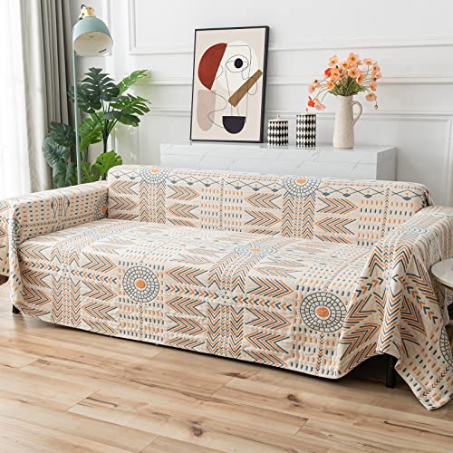 Boho-Cotton-Sofa-Throw-Cover-79-x-90-Inches-Reversible-Sofa-Slipcover-Universal-Couch-Cover-Multi-Functional-Sectional-Sofa-Protector-for-Couch-Recliner-Chair-Bed-Boho-Living-Room-Decor