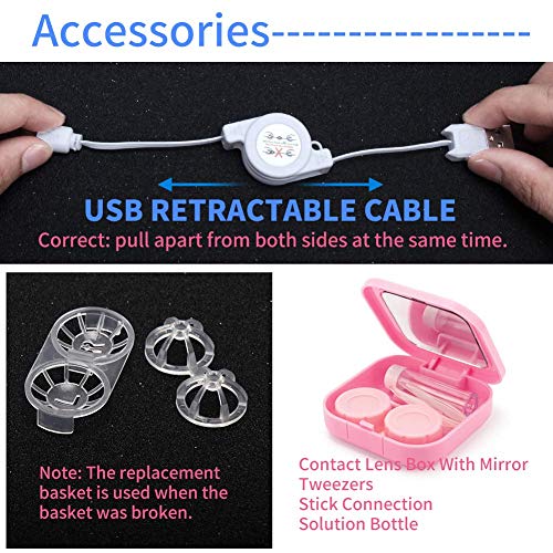 Contact Lens Cleaner, Ofone Ultrasonic Contact Lens Cleaner Case For Soft Hard Rgp Lenses Portable Contact Lens Cleaning Machine For Travel (Pink) #TOP5