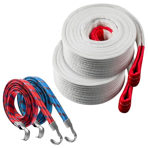 4Pcs Heavy Duty Polypropylene Lifting Sling Set, 1 Ton 2 Metre Webbing Straps for Movers, Max Break Strength 4409 lbs, Flat Lifting Slings for Secure Load Handling