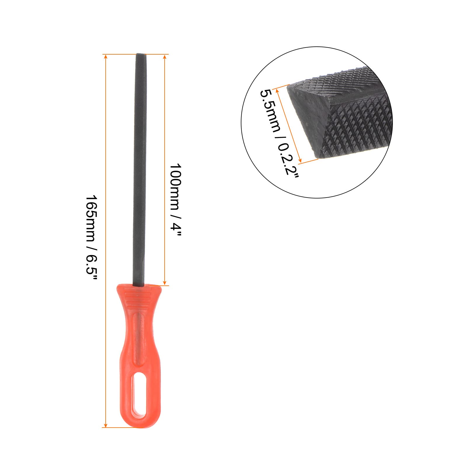 Sourcing Map Round File 10" High Carbon Hardened Steel Cut Hand Rasp With Plastic Handle For Deburring And Removing Material - View #3