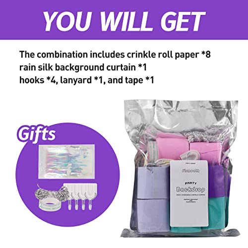 Unicorn Party Decorations Party Streamers,Crepe Paper Streamers 8Rolls With Tinsel Curtain Party Backdrop Glitter,Mix Pink And Purple Streamers In 4 Pastel Colors For Birthday,Photo Booth,Wedding #TOP1